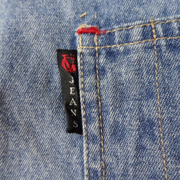 Vtg 90s Denim Vest Blue Jean Full Zip Collared Biker Women’s M Gloria Vanderbilt - Picture 5 of 10